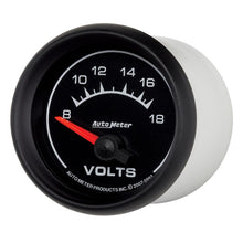 Laden Sie das Bild in den Galerie-Viewer, Autometer Euro-Style 2-1/16in 8-18V Short Sweep Electronic Voltmeter Gauge