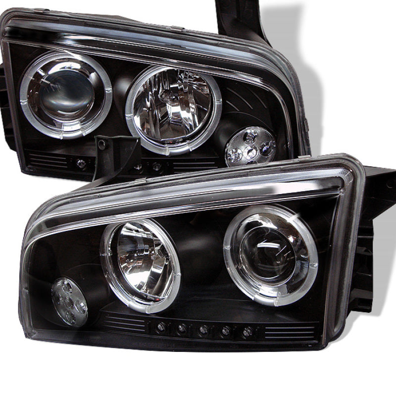 Spyder Dodge Charger 06-10 Projector Headlights Halogen Only - LED Halo LED Blk PRO-YD-DCH05-LED-BK