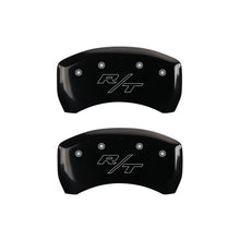 Load image into Gallery viewer, MGP 4 Caliper Covers Engraved Front Cursive/Challenger Engraved Rear RT Black finish silver ch