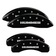 Cargar imagen en el visor de la galería, MGP 4 Caliper Covers Engraved Front &amp; Rear Hummer Black finish silver ch