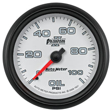 Carica l&#39;immagine nel visualizzatore di Gallery, Autometer Phantom II 2-5/8in 100 PSI Mechanical Oil Pressure Gauge