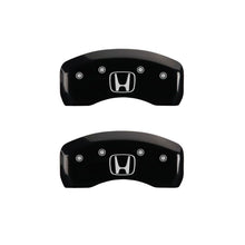 Laden Sie das Bild in den Galerie-Viewer, MGP 4 Caliper Covers Engraved Front Honda Rear H Logo Black Finish Silver Char 2017 Honda Civic