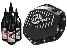 Charger l&#39;image dans la galerie, aFe Pro Series Rear Diff Cover Black w/ Machined Fins &amp; Gear Oil 01-18 GM Diesel Trucks V8-6.6L (td)