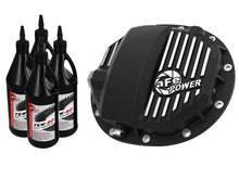 Carica l&#39;immagine nel visualizzatore di Gallery, aFe Pro Series AAM 9.5/9.76 Rear Diff Cover Black w/Mach Fins &amp; Oil 14-19 GM Silverado/Sierra 1500