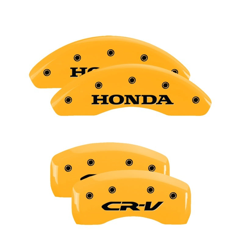 MGP 4 Caliper Covers Engraved Front Honda Rear CR-V Yellow Finish Black Char 2004 Honda CR-V