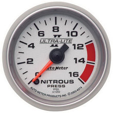 Load image into Gallery viewer, Autometer Ultra-Lite II 2 1/16in FSE 0 - 1600 PSI Nitrous Pressure Gauge