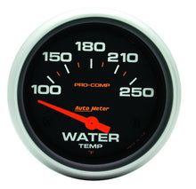 Charger l&#39;image dans la galerie, Autometer Pro-Comp 2 5/8in 100-250 Deg F Short Sweep Electric Water Temp Gauge