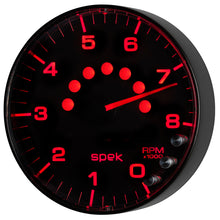 Charger l&#39;image dans la galerie, Autometer Spek-Pro Gauge Tachometer 5in 8K Rpm W/Shift Light &amp; Peak Mem Black/Black