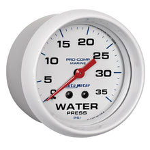 Laden Sie das Bild in den Galerie-Viewer, Autometer AutoGage 2-5/8in. / 35 PSI Mechanical Water Press Gauge - Marine White