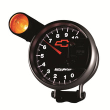 Laden Sie das Bild in den Galerie-Viewer, Autometer GM Bowtie Black 5in 10000 RPM Pedestal Electronic Tachometer w/ Ext Shift Light