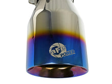 Laden Sie das Bild in den Galerie-Viewer, aFe Mach Force XP 304 Stainless Steel Clamp-On Exhaust Tip 2.5in Inlet / 4in Outlet - Blue Flame