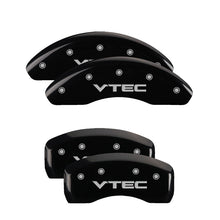 Cargar imagen en el visor de la galería, MGP 4 Caliper Covers Engraved Front &amp; Rear Honda Black finish silver ch