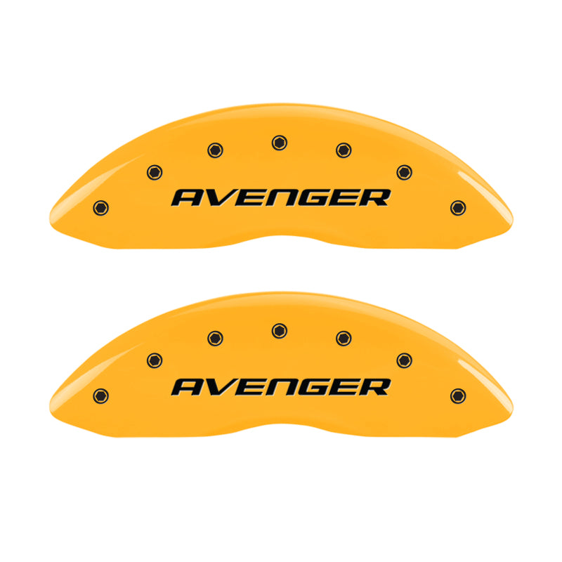 MGP 4 Caliper Covers Engraved Front & Rear With out stripes/Avenger Yellow finish black ch