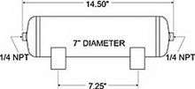 Carica l&#39;immagine nel visualizzatore di Gallery, Firestone Air Tank 2 Gallon 7in. x 14.5in. (2) 1/4in. NPT Ports 150 PSI Max - Black (WR17609126)