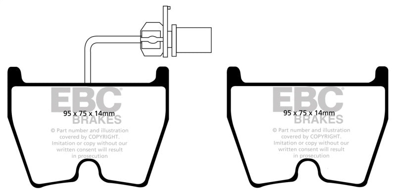 EBC 06-09 Audi RS4 4.2 (Cast Iron Rotors) Orangestuff Front Brake Pads