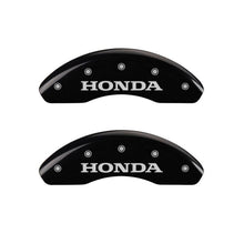 Cargar imagen en el visor de la galería, MGP 4 Caliper Covers Engraved Front &amp; Rear Honda Black finish silver ch