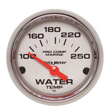 Charger l&#39;image dans la galerie, Autometer Marine Chrome Ultra-Lite 2-1/16in 100-250 Degrees Electric Water Temperature Gauge