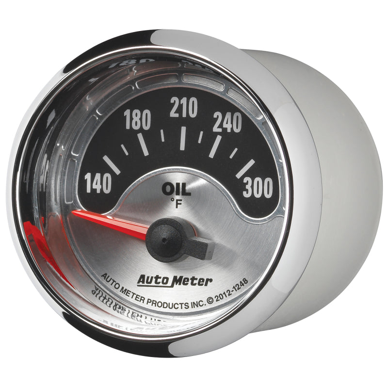 Autometer American Muscle 2-1/16in Short Sweep Electric 140-300 Deg F Oil Temp Gauge