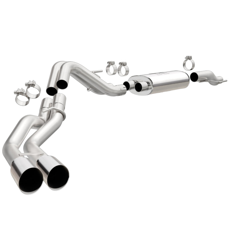 MagnaFlow Cat-Back, SS, 2.5/3in, Dual Psgr Side Polished 3.5in Tip A 2015 Ford F150 5.0L V8 Ext Cab