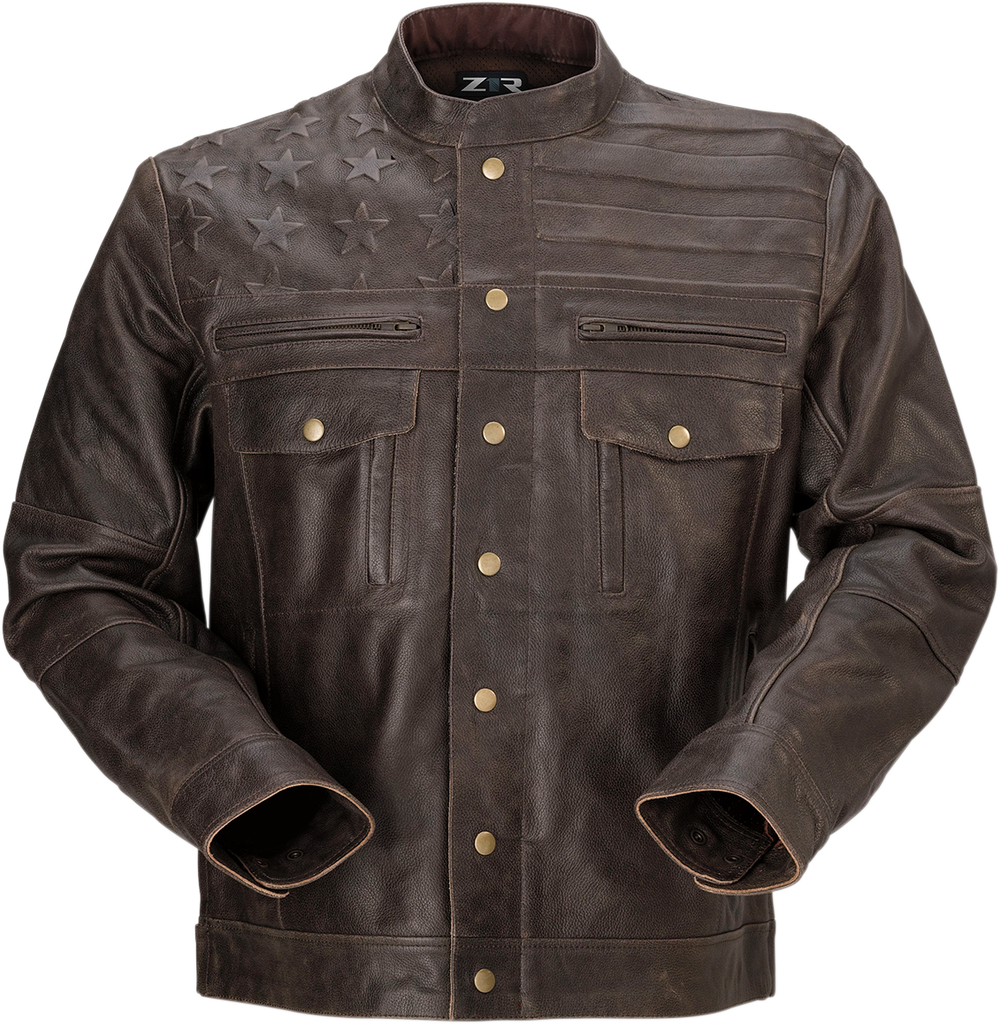 Z1R Deagle Leather Jacket - Brown - Small 2810-3765