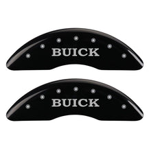 Laden Sie das Bild in den Galerie-Viewer, MGP 4 Caliper Covers Engraved Front Buick Rear Black Finish Silver Char 2016 Buick Regal