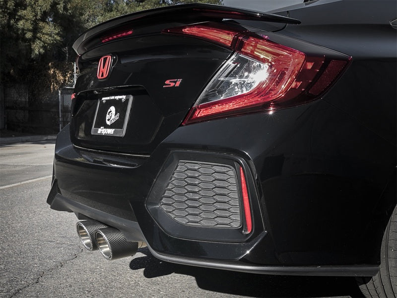 aFe Takeda 3in 304 SS Cat-Back Exhaust System w/Carbon Fiber Tips 17+ Honda Civic Si (4dr) I4 1.5L