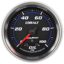 Laden Sie das Bild in den Galerie-Viewer, Autometer Cobalt Oil Pressure Gauge 2 5/8in 100PSI Stepper Motor w/ Peak and Warn