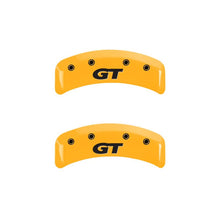 Laden Sie das Bild in den Galerie-Viewer, MGP 4 Caliper Covers Engraved Front Mustang Rear Sn95/Gt Yellow Finish Black Char 2001 Ford Mustang