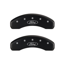 Laden Sie das Bild in den Galerie-Viewer, MGP 4 Caliper Covers Engraved Front &amp; Rear Oval logo/Ford Red finish silver ch