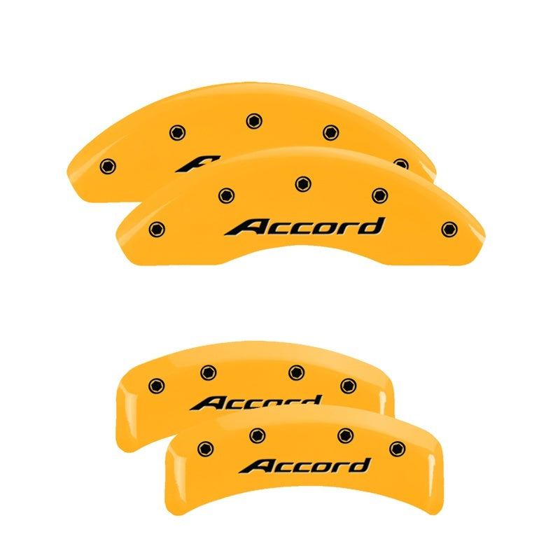 MGP 4 Caliper Covers Engraved Front & Rear Honda Yellow Finish Black Char 2003 Honda Element