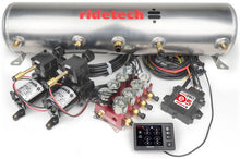 Charger l&#39;image dans la galerie, Ridetech RidePro E5 Air Ride Control System 5 Gal Dual Compressor High Flow Big Red 3/8in Valves