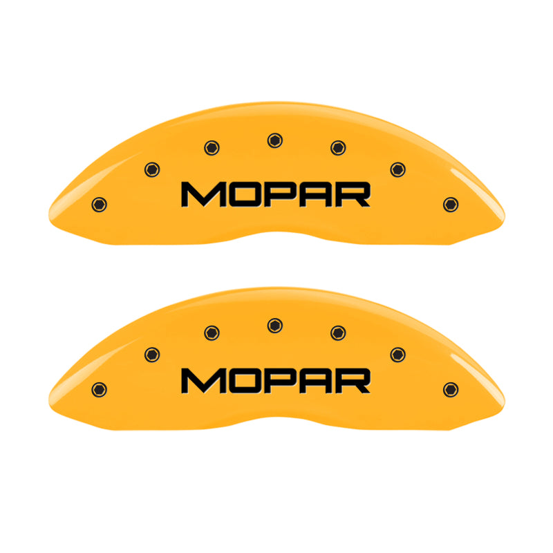 MGP 4 Caliper Covers Engraved Front & Rear Mopar Yellow Finish Black Char 2008 Chrysler Aspen