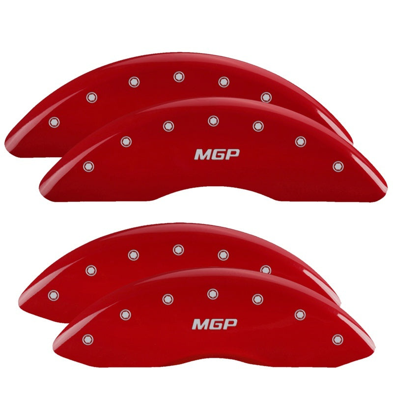 MGP Front set 2 Caliper Covers Engraved Front Chevy racing Yellow finish black ch