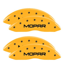 Load image into Gallery viewer, MGP 4 Caliper Covers Engraved Front &amp; Rear Mopar Yellow Finish Black Char 2001 Dodge Viper