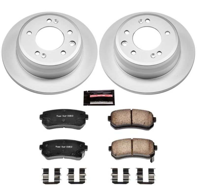 Power Stop 09-12 Hyundai Elantra Rear Z17 Evolution Geomet Coated Brake Kit