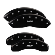 Load image into Gallery viewer, MGP 4 Caliper Covers Engraved Front &amp; Rear With stripes/Charger Black finish silver ch