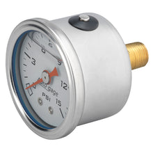 Cargar imagen en el visor de la galería, Autometer AutoGage 1.5in Liquid Filled Mechanical 0-15 PSI Fuel Pressure Gauge - White