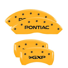 Charger l&#39;image dans la galerie, MGP 4 Caliper Covers Engraved Front &amp; Rear MGP Yellow Finish Black Char 1997 Pontiac Firebird