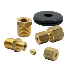 Carica l&#39;immagine nel visualizzatore di Gallery, Autometer 1/8in NPTF Compression to 1/8in Line Brass Fitting Kit