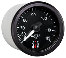 Carica l&#39;immagine nel visualizzatore di Gallery, Autometer Stack Instruments 52mm 50-115 Celsius 3/8 BSPT (M) Mechanical Water Temp Gauge - Black