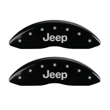 Charger l&#39;image dans la galerie, MGP Front set 2 Caliper Covers Engraved Front JEEP Black finish silver ch