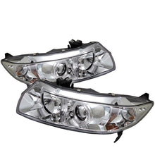 Cargar imagen en el visor de la galería, Spyder Honda Civic 06-08 2Dr Projector Headlights LED Halo Chrome High H1 Low H1 PRO-YD-HC06-2D-HL-C