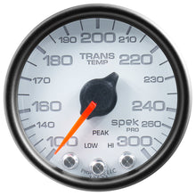 Carica l&#39;immagine nel visualizzatore di Gallery, Autometer Spek-Pro Gauge Trans Temp 2 1/16in 300f Stepper Motor W/Peak &amp; Warn Wht/Blk