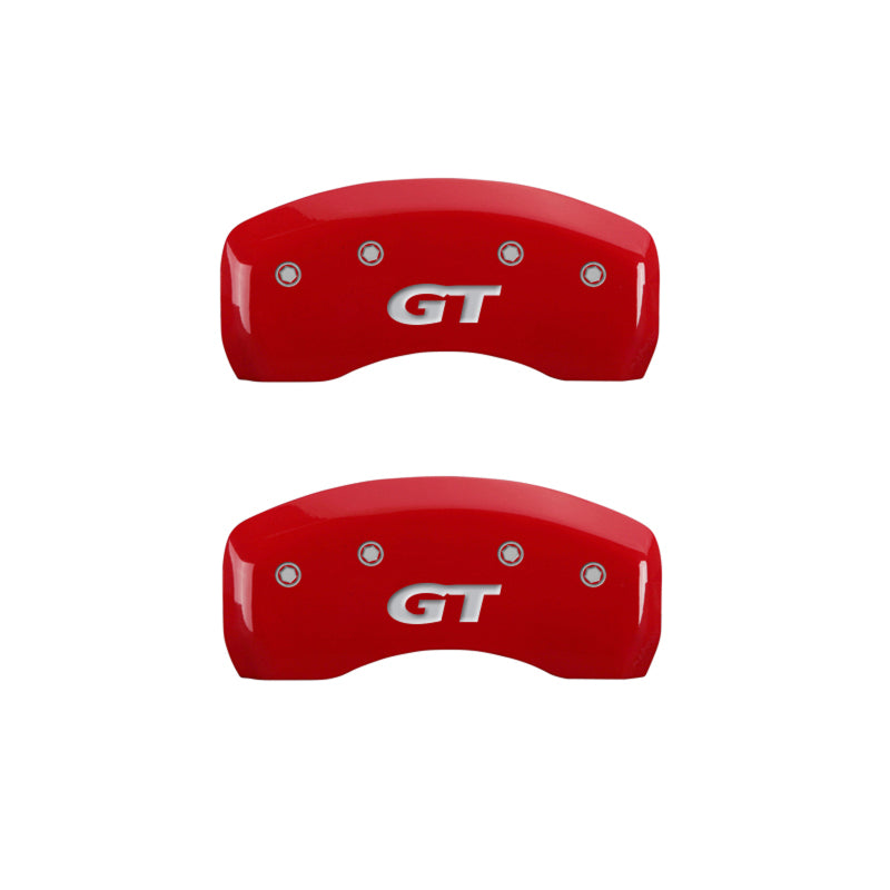 MGP 4 Caliper Covers Engraved Front Mustang Engraved Rear SN95/GT Red finish silver ch