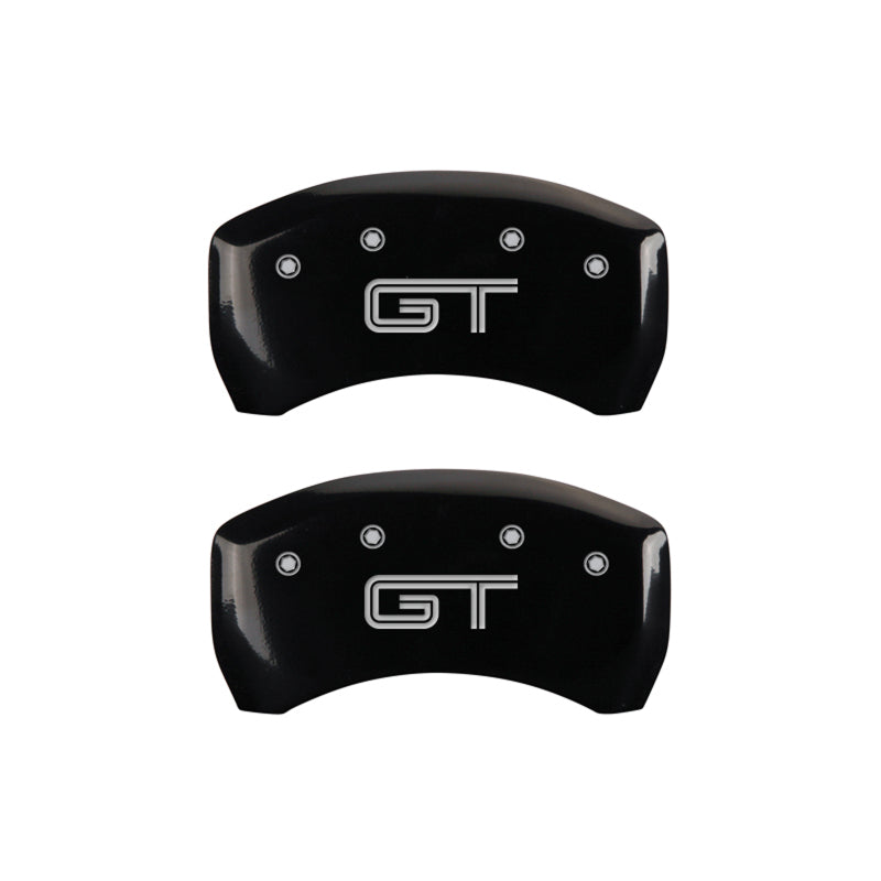 MGP Rear set 2 Caliper Covers Engraved Rear GT Black finish silver ch