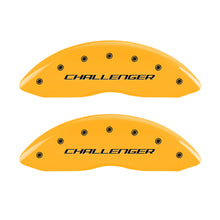 Load image into Gallery viewer, MGP 4 Caliper Covers Engraved F &amp; R Block/Challenger Yellow Finish Black Char 2006 Dodge Charger