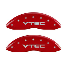 गैलरी व्यूवर में इमेज लोड करें, MGP 4 Caliper Covers Engraved Front &amp; Rear Vtech Red finish silver ch