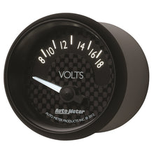 Laden Sie das Bild in den Galerie-Viewer, Autometer GT Series 52mm Short Sweep Electronic 8-18 Volts Voltmeter