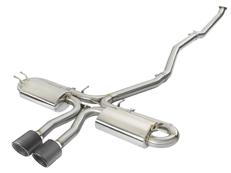 aFe Takeda 3in 304 SS Cat-Back Exhaust System w/Carbon Fiber Tips 17+ Honda Civic Si (4dr) I4 1.5L