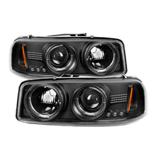 Carica l&#39;immagine nel visualizzatore di Gallery, Spyder GMC Sierra 1500/2500/3500 99-06 Projector Headlights LED Halo LED Black PRO-YD-CDE00-HL-BK